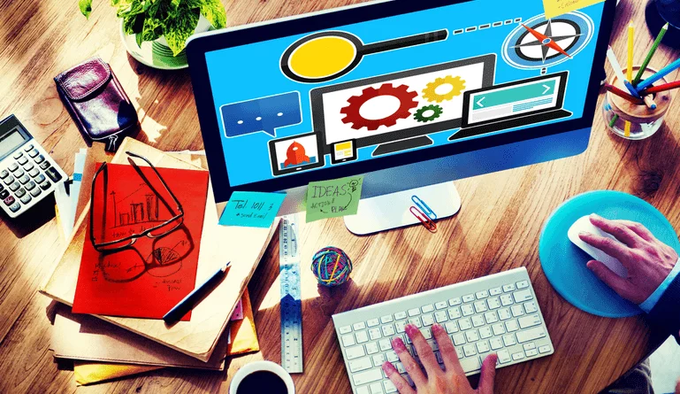 Online content creation tools and workspace setup.